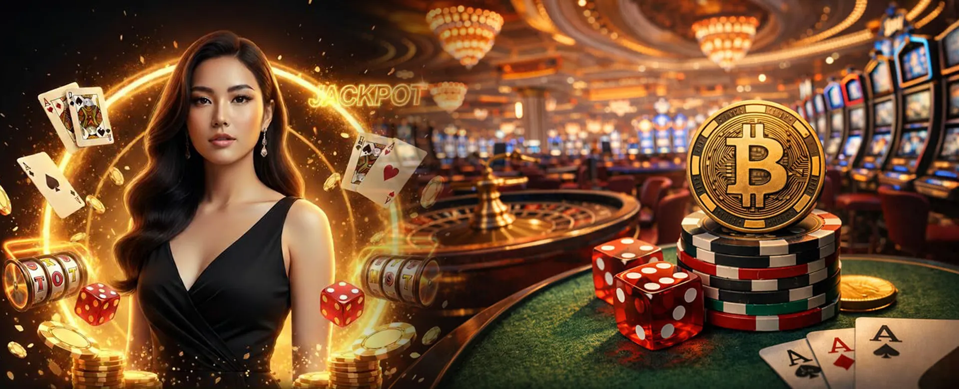 777plus Live Casino dealer with cards and chips